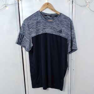 Adidas Men's Short Sleeve Tee in Navy and Heather Gray